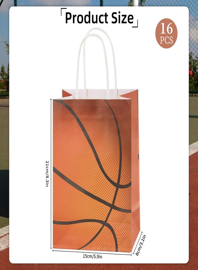 Motroce 16PCS Basketball Party Favor Paper Bags, Basketball Gift Bags with Handles, Basketball Games Day Sports Goody Bag for Birthday Party Supplies Decorations - Image 2